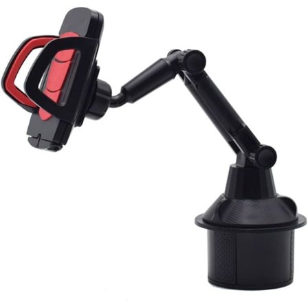 CDQ Mobiltelefonhållare för mugghållare, justerbar svanhals, universell, för 5-9,5 cm (röd)