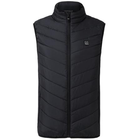 Elektrisk Vest Herre Opvarmet Jakke Polstret Thermal Coat - Perfet Black S