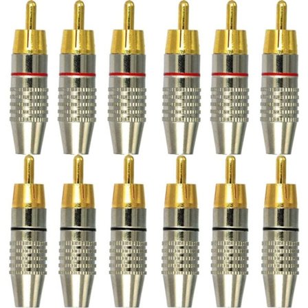 12 st RCA hane-kontakter, RCA ljud- och videokontakter, RCA terminal ljudkontakt, RCA lödfria kontakter, RCA kontaktkontakter
