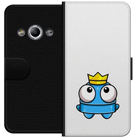 Kompatibel Tegnebogsetui til Samsung Galaxy Xcover 3 Blå tegnet figur med krone og store øjne i legende kongelig stil