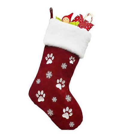 Julestrømper med bøffelternet mønster og plys kant