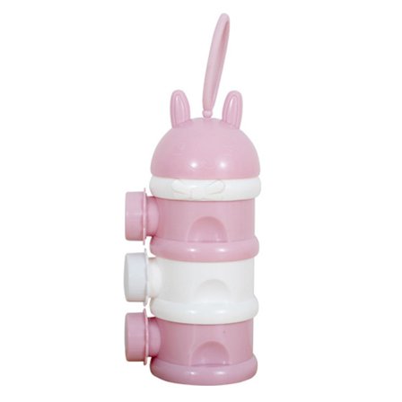 Bärbar Läcksäker Stor Kapacitet Rosa Vit Pulver Snacksbehållare