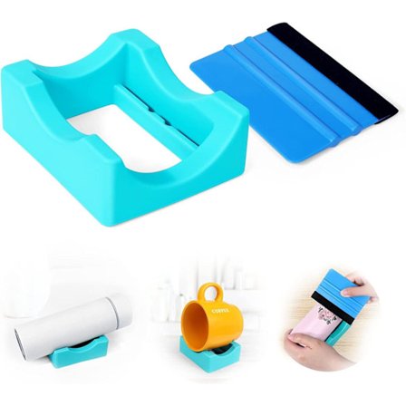 (Grøn) Heavy Duty Silikone Kopholder med Filt Squeegee til App