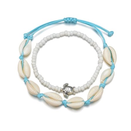 2 Set Ankel Armband Anklet Chain Foot Smycken