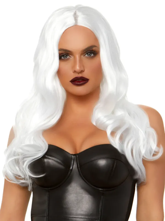 Leg Avenue: Long Wavy Wig White - Sexleker Vuxen: Rollespill