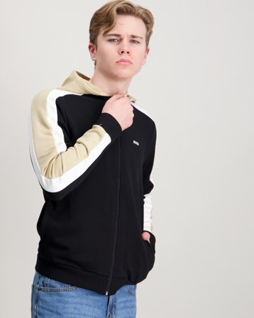 BOSS HOODED CARDIGAN Czarny Bluzy z kapturem Chłopiec - Kids Brand Store