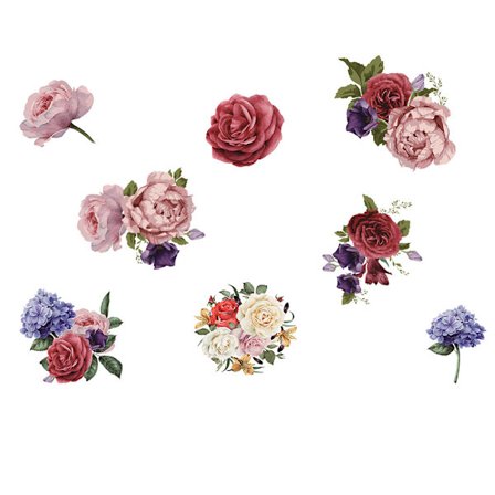 Pioni ruusu seinätarra olohuone makuuhuone irrotettava koristeellinen maalaus