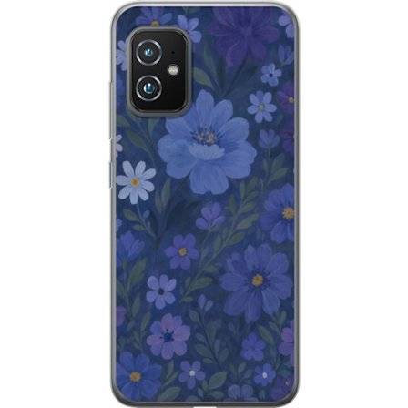 Kompatibelt Mobilskal till Asus Asus Zenfone 8 Midnattsblommor i djupblå drömsk sommarkväll