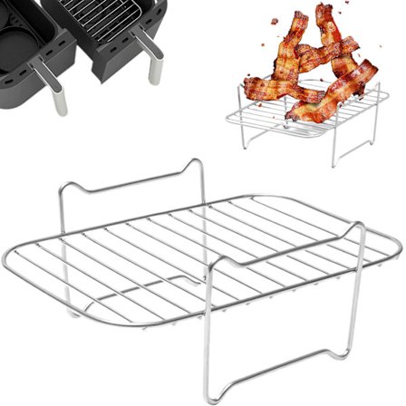 Airfryer-stativ i rustfrit stål, multifunktionelt tørrestativ i flere lag