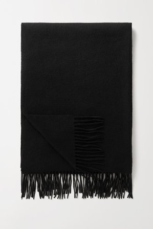 Soft Goat - Woven Scarf - Cashmere scarf - One Size - Black