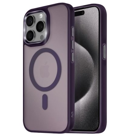 MagSafe-skal för iPhone 15 Pro Matt Frostad Baksida Lila Kontur