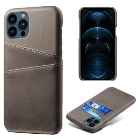 SKALO iPhone 13 Pro Max PU Læder Kortholder Cover - Grå Grey
