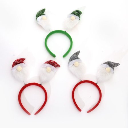 3 st Juldekorationer Dubbelhuvud fjäder skog man tyghuvudspänne tecknad docka huvudbåge