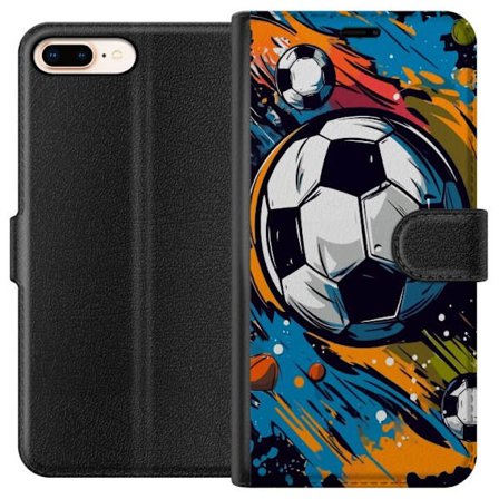 Plånboksfodral till Apple iPhone 7 Plus med Fotbollar