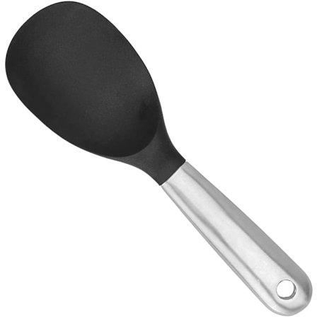 Rustfrit Stål Silikon Ris Ske Rustfrit Stål Ris Ske Non-Stick Varmebestandig Ske Køkkenredskab Til Hjemmet Restaurant