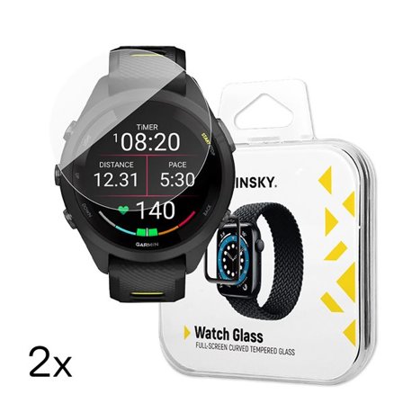 Wozinsky Täysliimattu karkaistu lasi Garmin Forerunner 265s 42mm puhelimeen (2 kpl)
