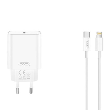XO USB-laturi, jossa USB-C PD 20W + USB-C Lightning -kaapeli