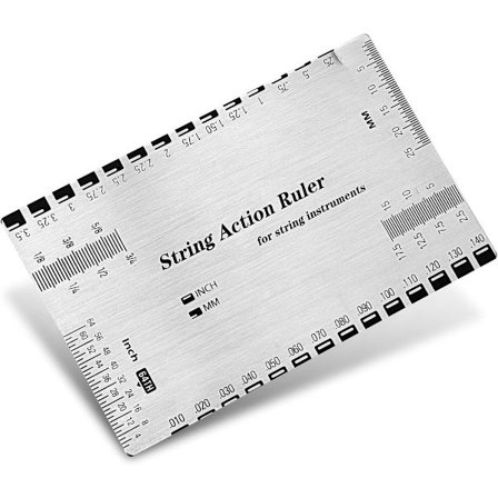 Guitar Strengdehøjde Måler, Rustfrit Stål Guitar Lineal, Guitar Streng Aktions Måler Lineal, Guitar Værktøj Til