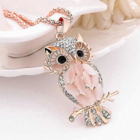 Halsband med uggla-hänge, smycken, gåvor