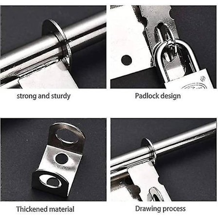 Liukuluukun lukko, ruostumaton teräs, ovi- ja porttilukko, lukittava reikälukko