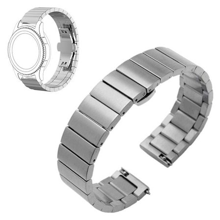 Apple Watch 44 mm klockarmband i rostfritt stål med fjärilsspänne - Silver