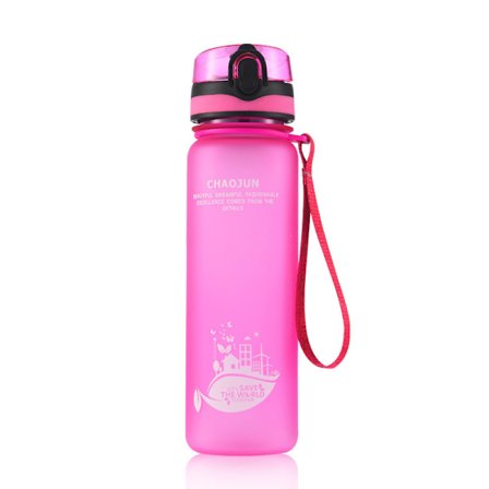 Stor kapacitet kop bærbar frostet gennemsigtig rum kop stor udendørs sport vand kop kedel pink frostet 600ml