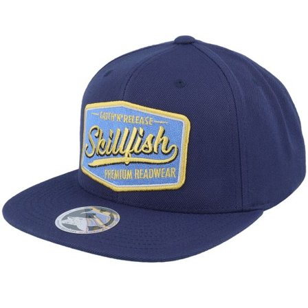 Skillfish - Blå snapback Keps - Premium Fishing Classic Navy Snapback @ Hatstore