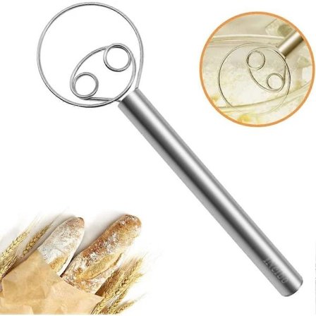 Dejkrog til brødblander, Dansk dejkrog til brødbagning, Stor dejkrog i rustfrit stål perfekt til bagning af kager eller pizza