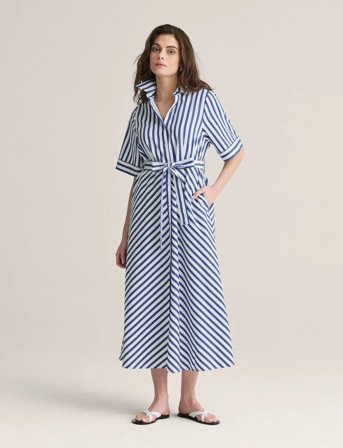 Newhouse Astrid Striped Dress - Navy - 40