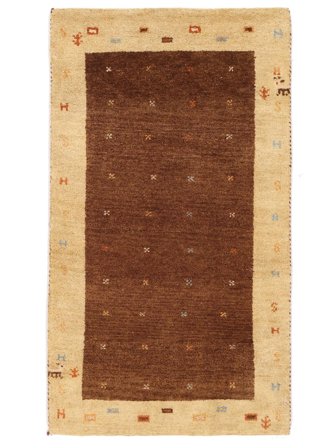 Handgeknüpft Gabbeh Indisch Fine Teppich 72X125 Braun/Orange
