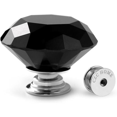 IC 10 ST Diamant Kristallglas Draghandtag Skåp Knoppar Skåp Lådor Skåp Byrå Bokhylla Garderob 40mm