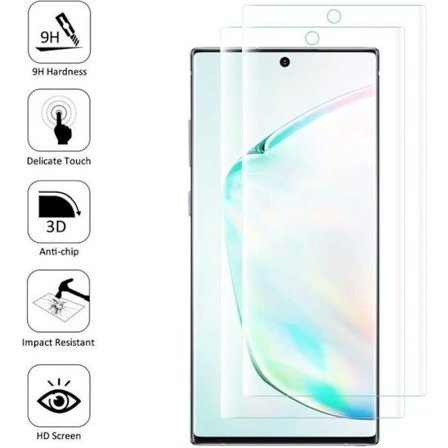 Skyddsfilm - GENOMSKINLIG - Samsung Galaxy Note10/ Note 10 5G - 2-pack - Härdat glas - Skärmskydd