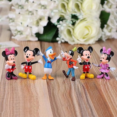6 st/set Disney figurer Mickey Mouse Minnie Mouse Anime figurer Barnleksaker Present [LGL]