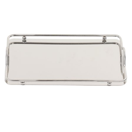 Stor rektangulær bakke i rustfrit stål til hjemmet, stuen, kommerciel diskbakke til kaffe, vandkopper, frugt [JUN]