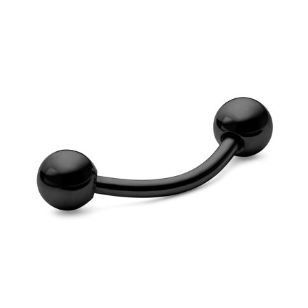 Barbell curvo piccolo da 8 mm con punta a sfera in titanio nero per uomini - Gioielli per piercing all'orecchio