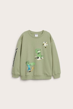 Kappahl | Sweatshirt Minecraft Mørkegrønn 110/116 | Mørkegrønn