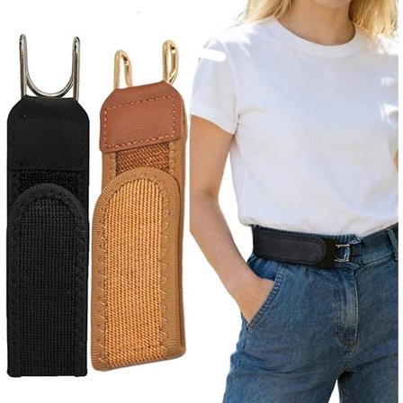 ING Spændeløst Bælte 2 Stykker Elastisk Komfortbælte Spændeløst Bælte Elastisk Bælte Spændeløst Justerbart One Size Tilbehør Elastisk Strækbart Bælte 