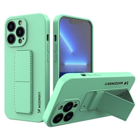 Wozinsky Kickstand-etui iPhone 13 mini silikoneetui med stander mint