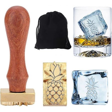Jääleimasin 1.2" Ananas Jääkuutio Leimasin Jääbrändäysleimasin Jääleimasin Cocktail-jääpala Leimasin Cocktail- ja viskijääkuutioiden valmistukseen DIY