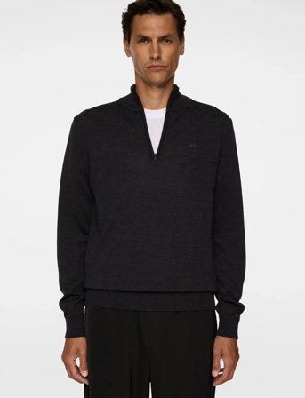 J. Lindeberg Kiyan Merino Quarter Zip - Grey - M