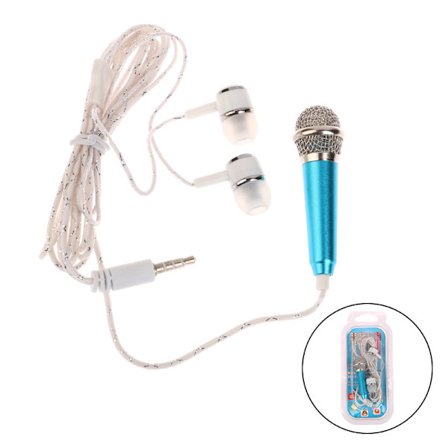 3,5 mm Karaoke Mic-øretelefon Mini Stereo-hovedtelefon In-Ear Headset