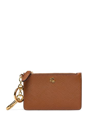 Lauren Ralph Lauren | Crosshatch Leather Zip Card Case | ONE SIZE