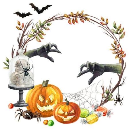 3 sett Halloween kreativ gressring spøkelseshånd gresskar hjem bakgrunn veggdekorasjon