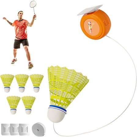 Badminton Trener 6 Baller & 1 Trener Badminton Enkelt Treningsapparat Badminton Rebound Trener Badminton Treningsutstyr Badmintonutstyr for