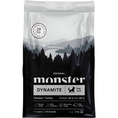 Monster Pet Food - Dog Original Dynamite kylling/kalkun All Breed 17 kg - Hund - Hundefôr & hundemat - Tørrfôr for hund - ZOO.no