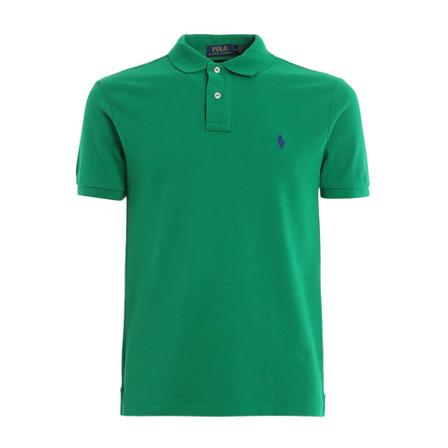 Ralph Lauren Custom Slim Fit Mesh Polo Shirt , Groen , Heren , Maat: M