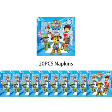 Paw Patrol Födelsedagsdekorationer Kalastillbehör Set Ballonger Bakgrund Tallrikar Mugg Tårtdekoration Paw Patrol Klistermärken Kalas xa0Presenter 