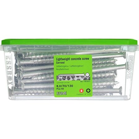 ESSVE CorrSeal TX30 Lättbetongskruv 8,0x130mm, 50-pack, Infästning