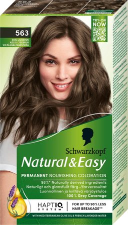 Schwarzkopf Natural & Easy Hårfarve 563 Kølig Lysebrun, Hår, Hårfarve, Permanent Hårfarve