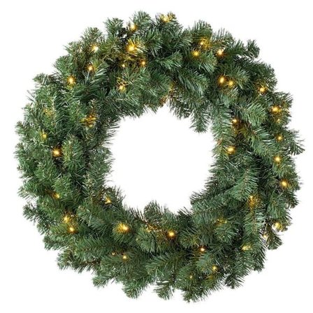 Christmas Wreath 30/40/50 cm with LED String Lights – Indoor/Outdoor Door Decoration